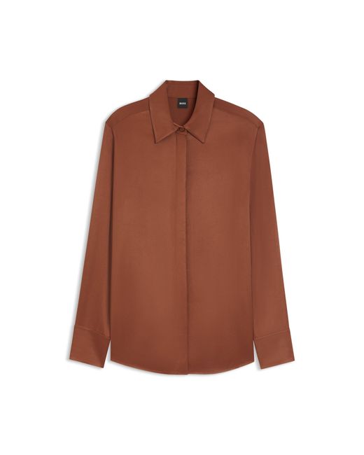 Boss Brown Regular-Fit Blouse