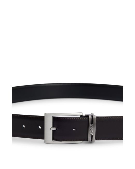 Boss Omkeerbare Riem Van Italiaans Leer Met Verwisselbare Gespen in het Black voor heren