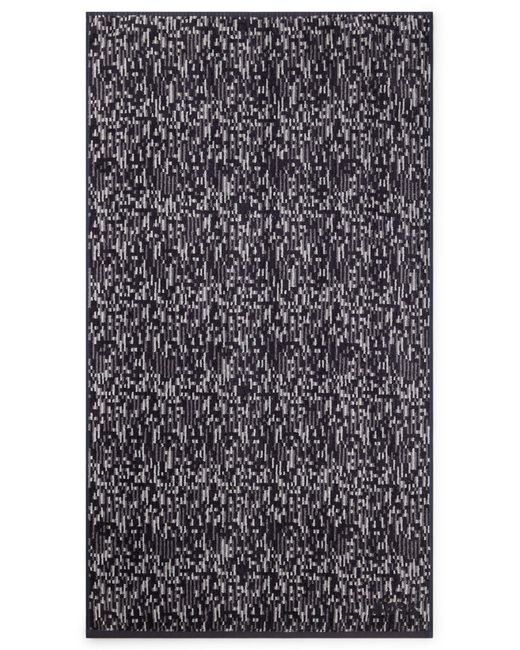 Boss Gray Jacquard Hand Towel With Sateen Border By