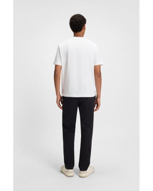 Boss Verantwoordelijk T-shirt Met Relaxte Pasvorm in het White voor heren