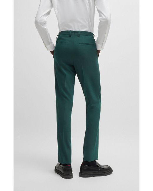 Costume Slim Fit en twill stretch HUGO pour homme en coloris Green