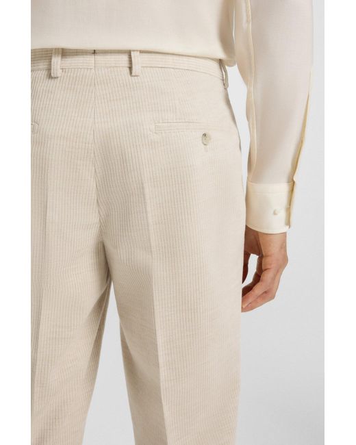 Boss Relaxed-Fit Hose Aus Baumwoll-Cord Mit Alpaka in Natural für Herren