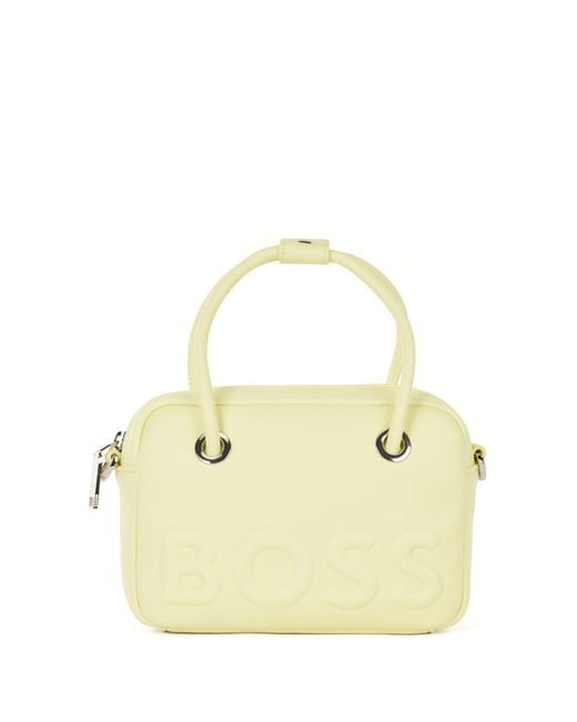BOSS by HUGO BOSS Crossbody Bag In Faux Leather With Raised Logo in