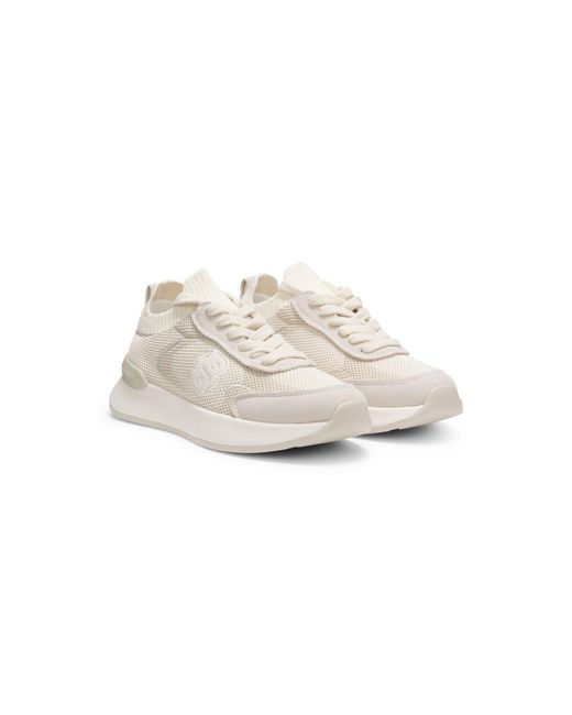 Boss White Sock Trainers With Double B Monogram