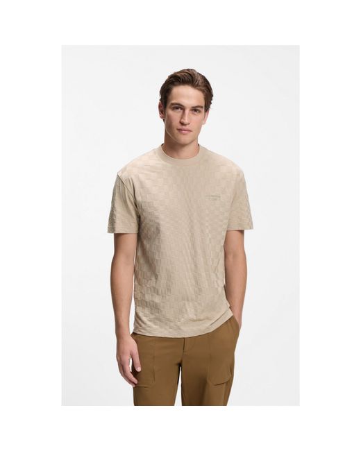 Boss Brown Porsche X Cotton T-Shirt With Pasha Pattern for men