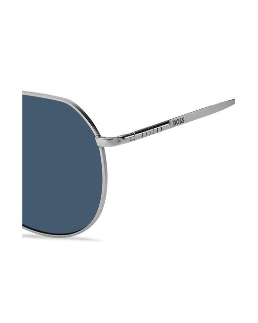 Boss Blue Double-bridge Sunglasses With Beta-titanium Temples for men