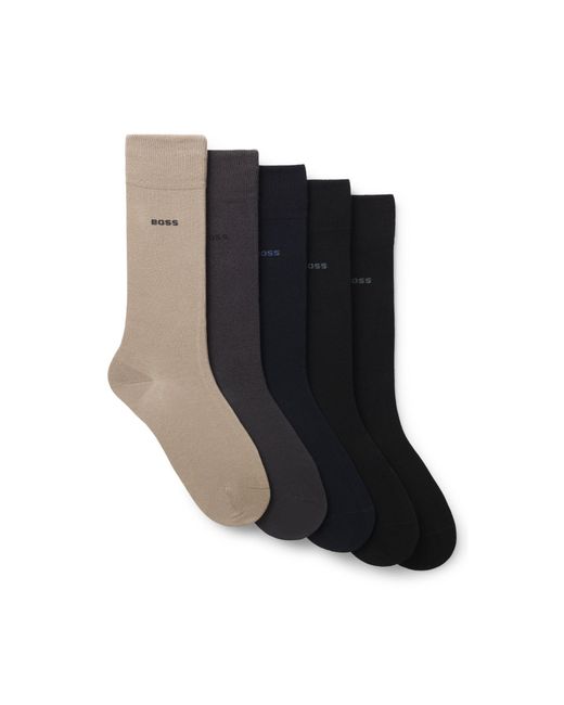 Boss Black Five-Pack Of Regular-Length Socks for men