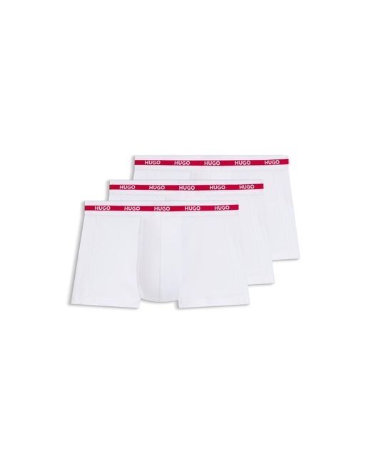HUGO White Three-Pack Of Logo Trunks for men