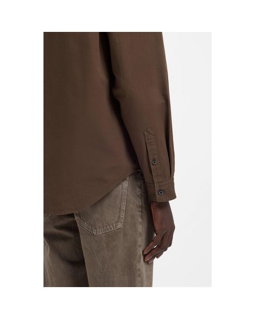 HUGO Brown Oversized-Fit Overshirt for men