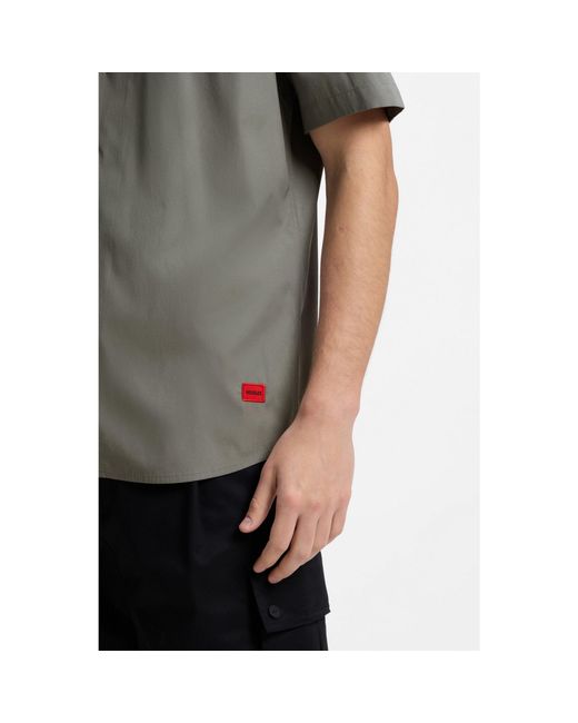HUGO Gray Relaxed-Fit Shirt for men