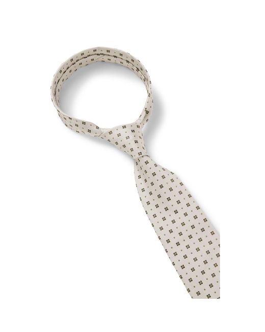 Boss White Silk Tie With Jacquard Pattern for men