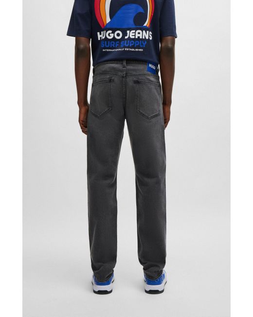 HUGO Slim-fit Jeans Van Middengrijs Stretchdenim in het Blue voor heren
