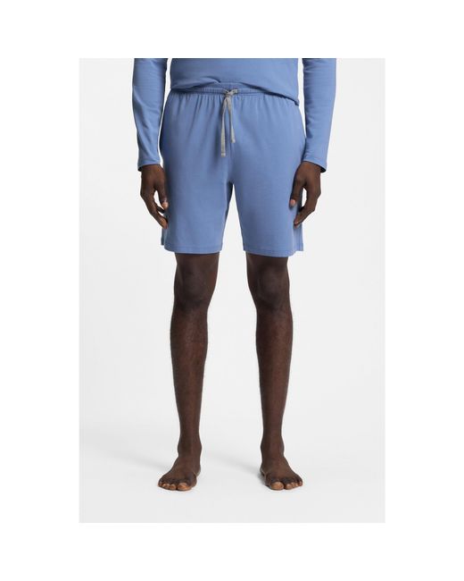 Boss Blue Logo-Embroidered Shorts for men