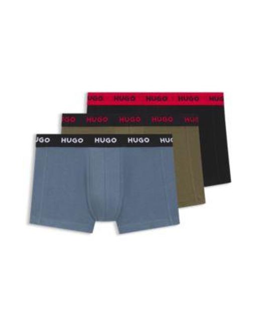 Lot De Trois Boxers Courts En Coton Stretch Avec Taille Logotée HUGO pour homme en coloris Multicolor