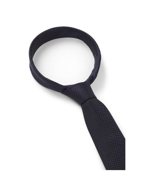 HUGO Blue Silk Tie With Jacquard Pattern for men