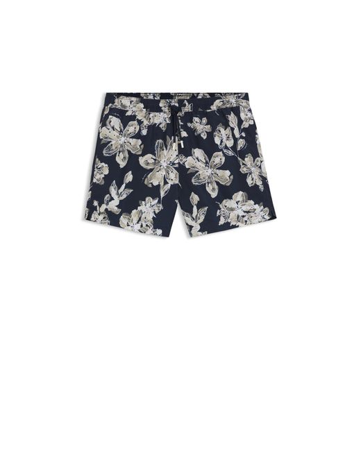 Boss Blue Quick-Dry Swim Shorts With All-Over Print for men