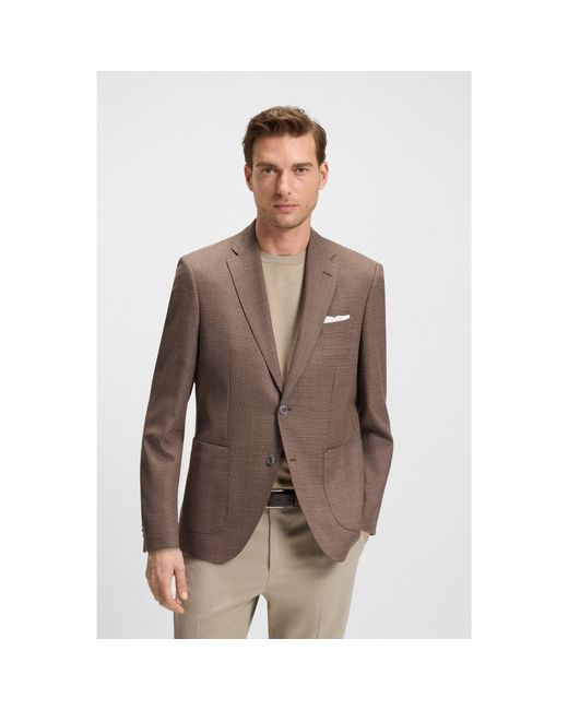 Boss Brown Regular-Fit Blazer for men