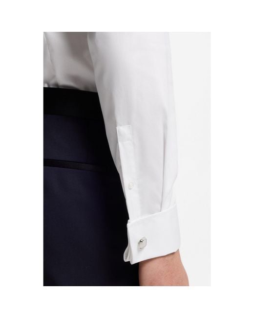 Boss White Slim-Fit Dress Shirt for men