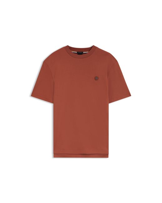 Boss Red Cotton T-Shirt With Double-B-Monogram Badge for men