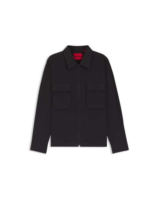 HUGO Black Oversized-Fit Shirt for men