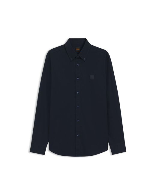 Boss Blue Regular-Fit Button-Down Shirt for men
