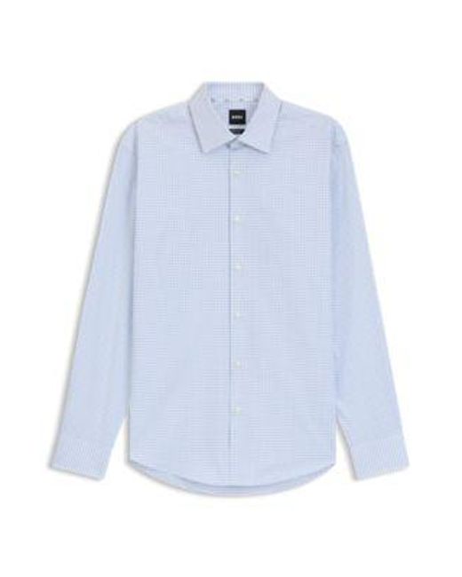 Chemise Regular En Twill De Coton Stretch Facile À Repasser Boss pour homme en coloris Blue