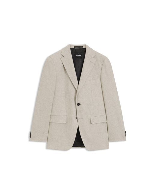 Boss Natural Patterned Slim-Fit Blazer for men