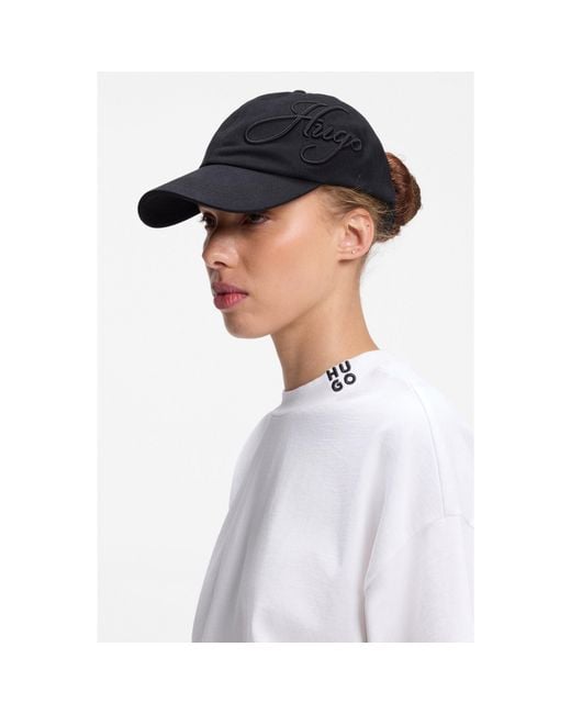 HUGO Black Logo-Embroidered Cap