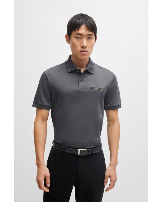 Boss Black Polo Shirt With Moisture Management for men