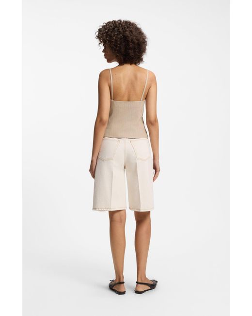 HUGO Slim-Fit Top in het Natural