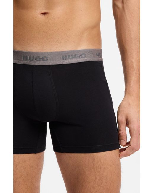 HUGO Set Van Drie Boxershorts Van Stretchkatoen in het Black voor heren
