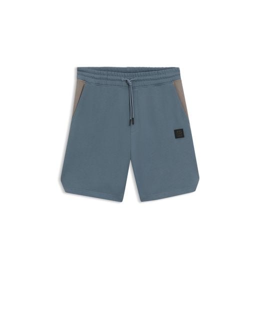 HUGO Blue X Rb Cotton-Terry Shorts With Bull Motif for men