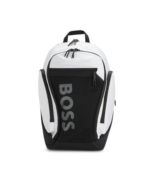 Boss Black Logo Backpack With Mesh Front Pocket for men