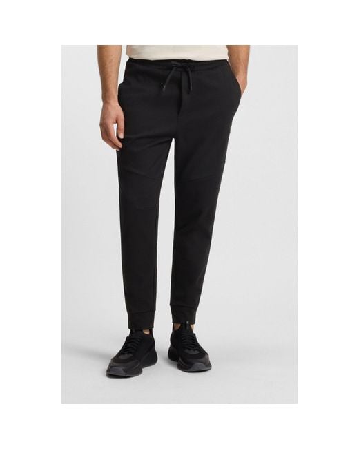 Boss Black Cotton-Blend Tracksuit Bottoms With Double B Monogram for men