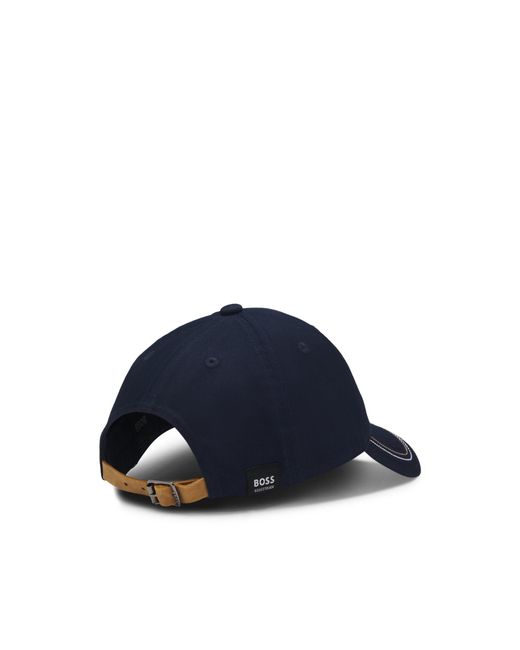 Boss Blue Equestrian Cotton Cap With Double B Monogram