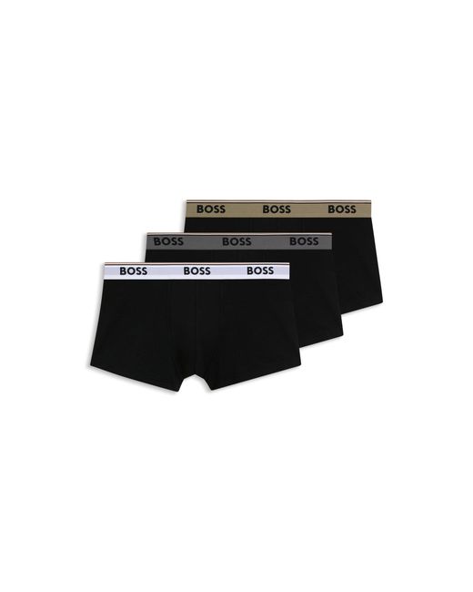 Boss Black Three-Pack Of Logo-Waistband Trunks for men