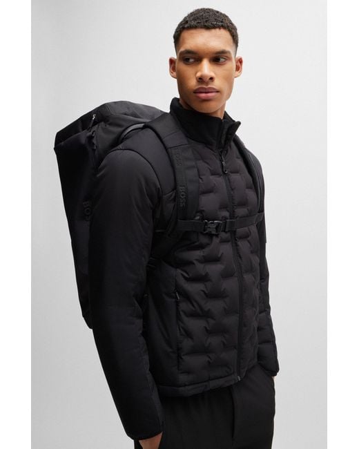 Boss Black Logo-detail Holdall With Branded Backpack Straps for men