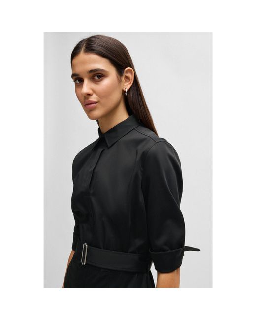 Boss Black Belted Shirt Dress