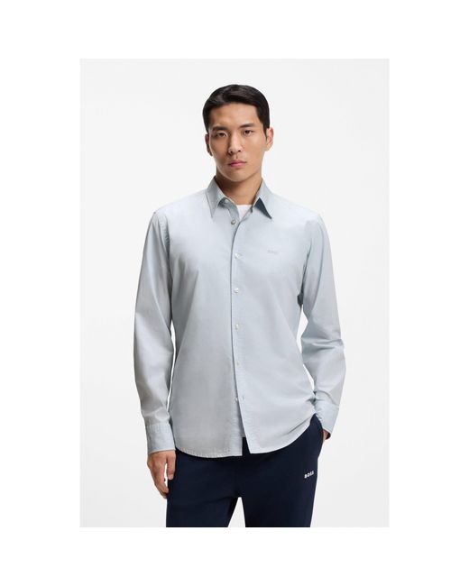 Boss Gray Regular-Fit Shirt for men
