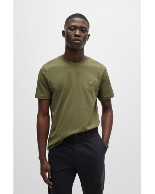 Boss Green Cotton-jersey T-shirt With Logo Patch for men