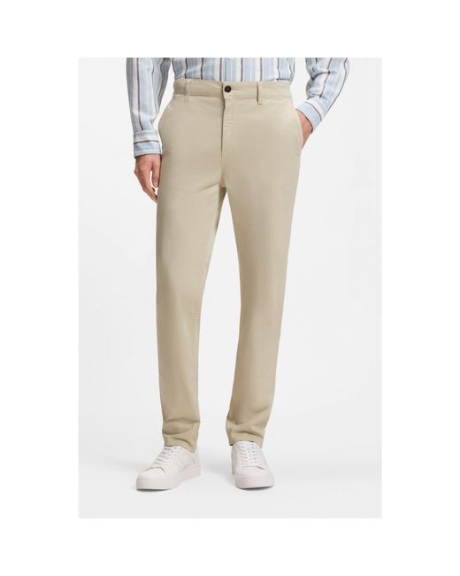 Boss Natural Tapered-Fit Trousers for men