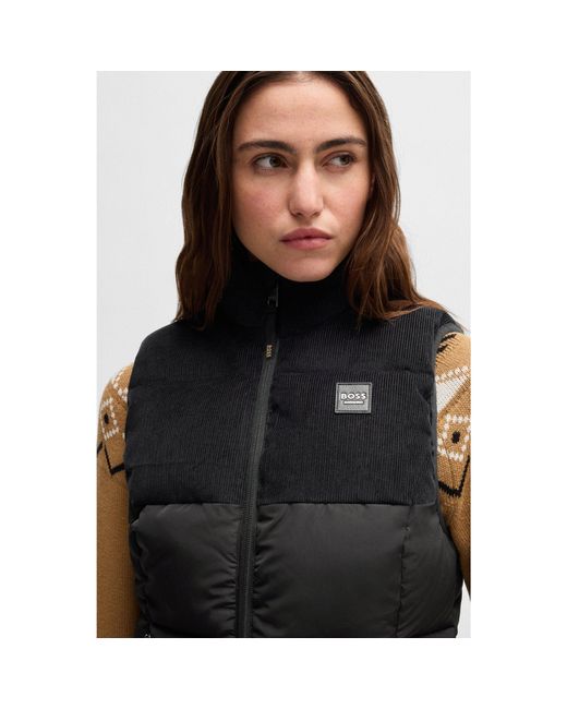 Boss Black Equestrian Waterproof Gilet With Corduroy Trim