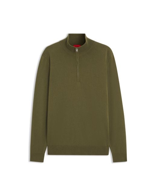 HUGO Green Quarter-Zip Sweater for men