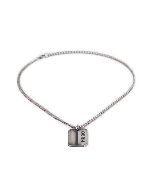 BOSS by HUGO BOSS Chain Necklace With Two-tone Dog-tag Logo Pendant in  Metallic for Men | Lyst Australia