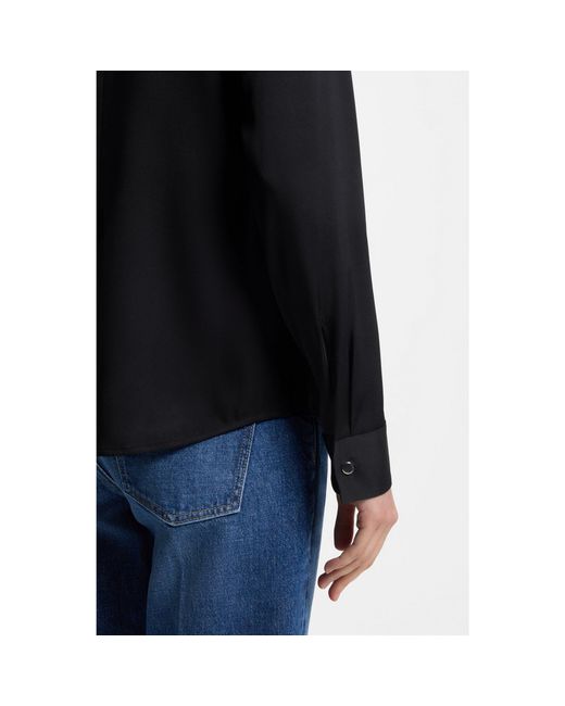 Boss Black Collarless Regular-Fit Blouse