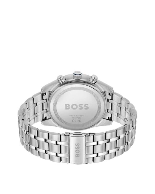Boss Skytraveller-Chronograaf Met Blauwe Wijzerplaat En Stalen Polsband in het Blue voor heren