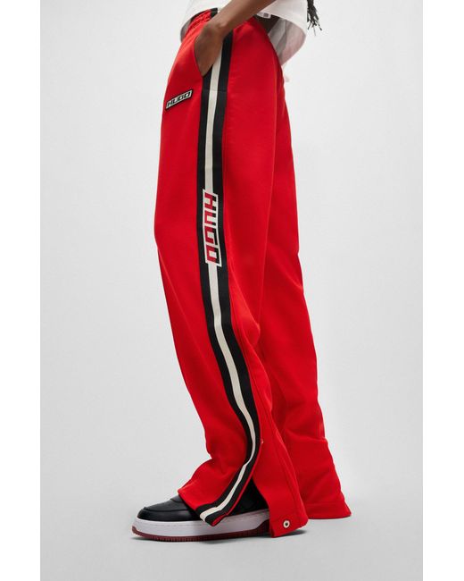 HUGO Racing-inspired Tracksuit Bottoms With Striped Logo Tape