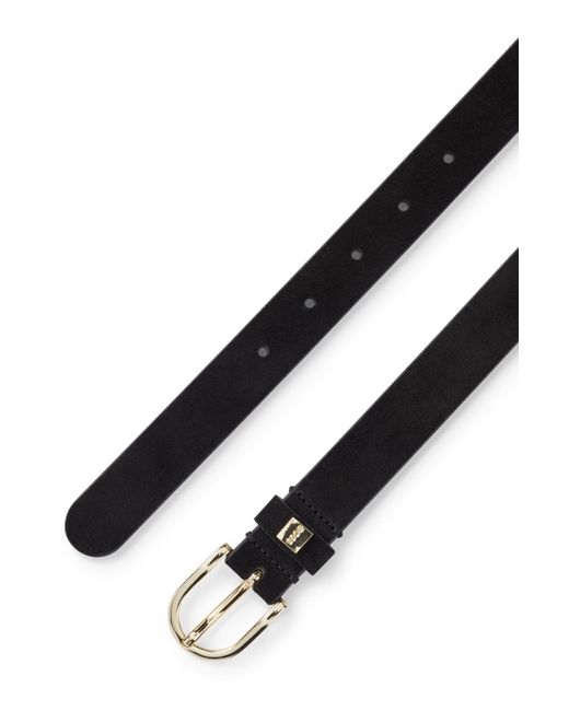 BOSS by HUGO BOSS Pin-buckle Belt In Italian Suede With Branded Keeper in  Black | Lyst