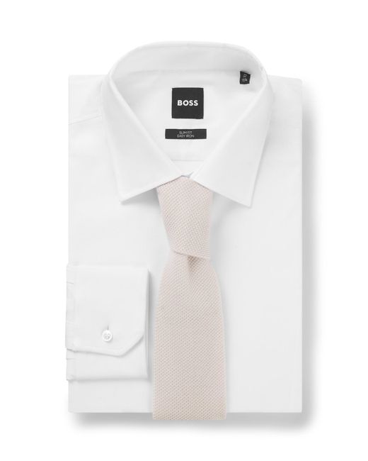 Boss Gebreide Stropdas Van Wol Uit De Beckham X -Collectie in het White voor heren