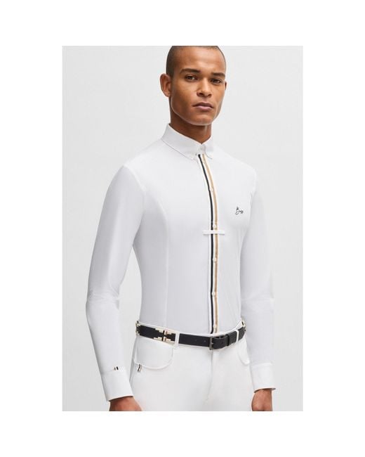 Boss White Equestrian Show Shirt for men